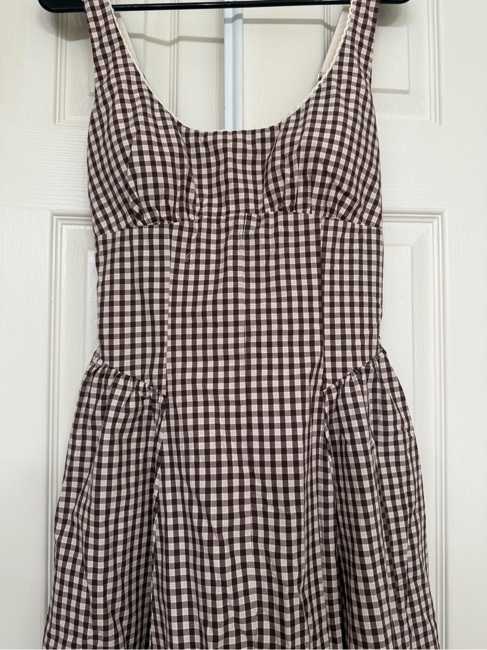 Abercrombie & Fitch Brown Gingham Midi Dress - Picture 6 of 7
